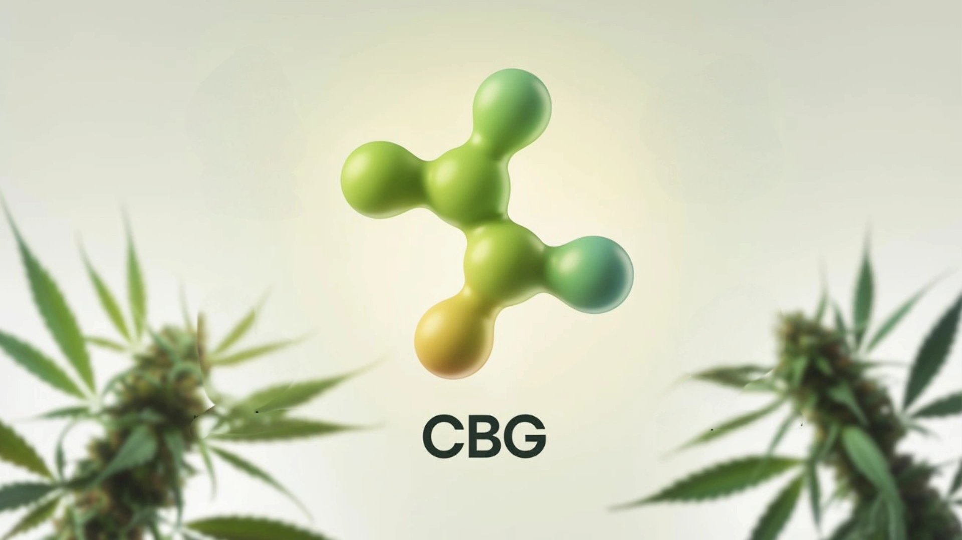 Ilustración del cannabinoide CBG y sus beneficios terapéuticos como alivio del dolor y bienestar intestinal